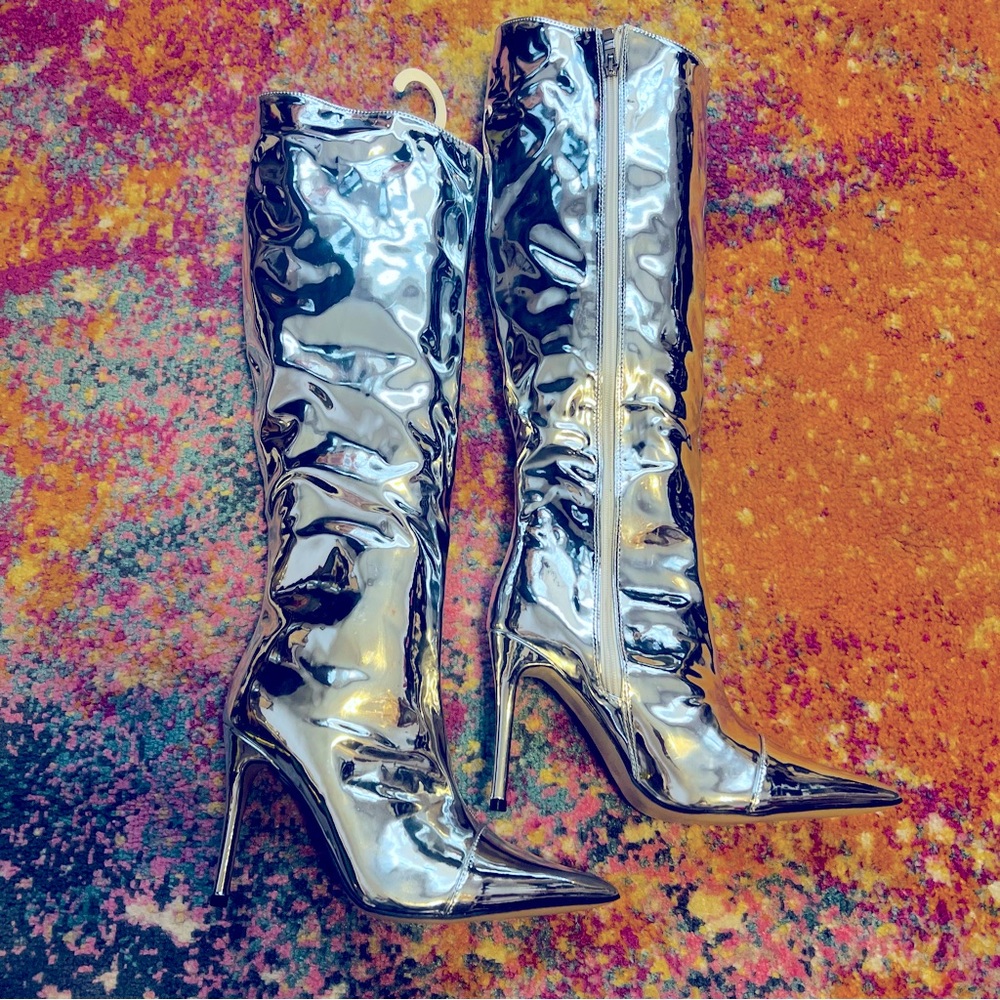 New Arqa Metallic High Boots Stiletto - Picture 10 of 17